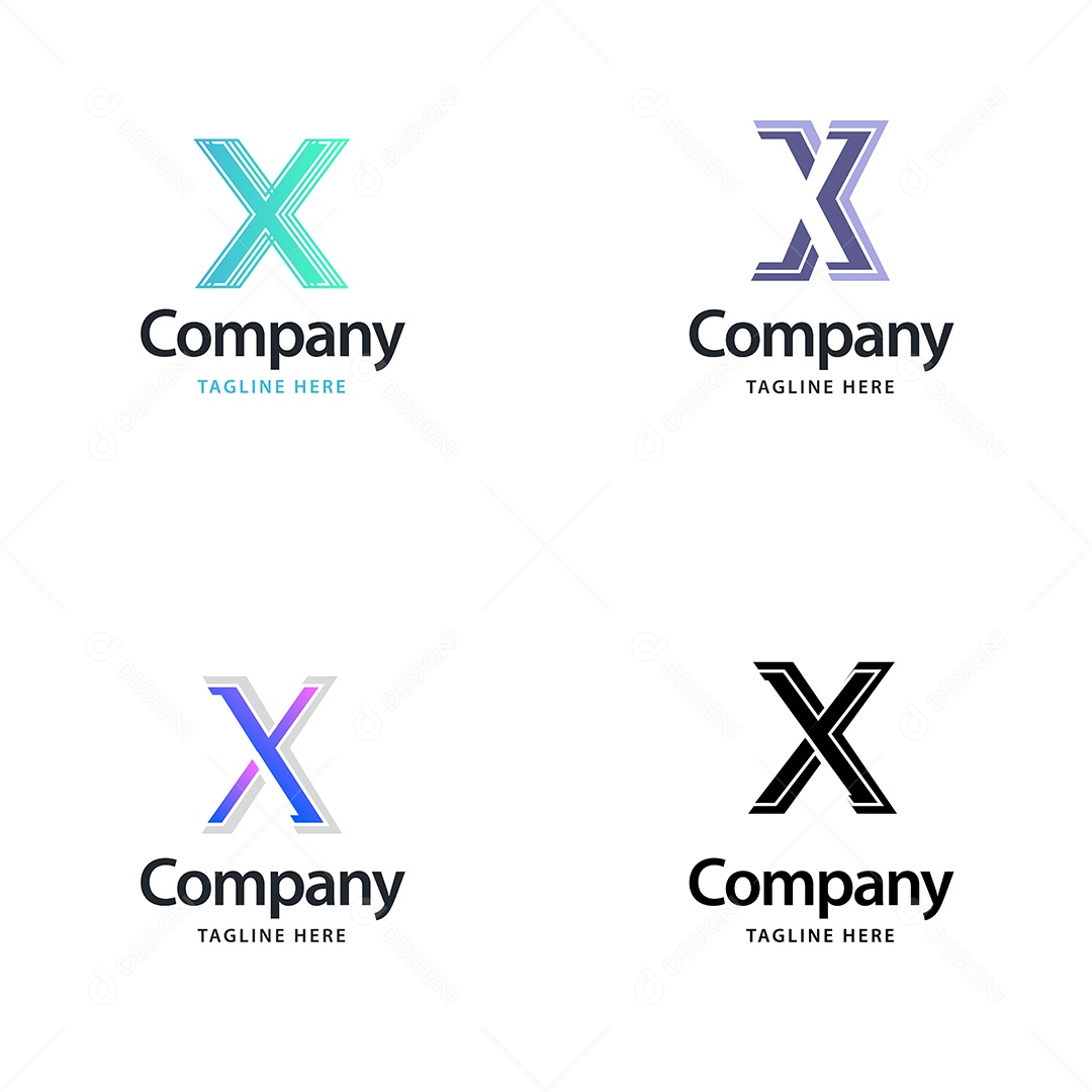 Pacote de Logotipo Letra X Ilustração Vetor EPS