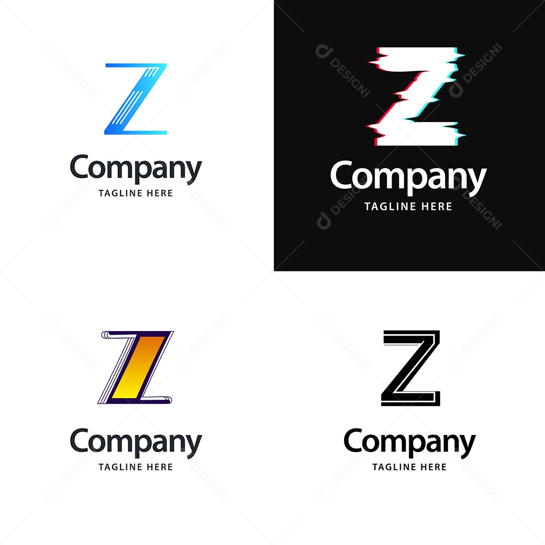 Pacote de Logotipo Letra Z Ilustração Vetor EPS