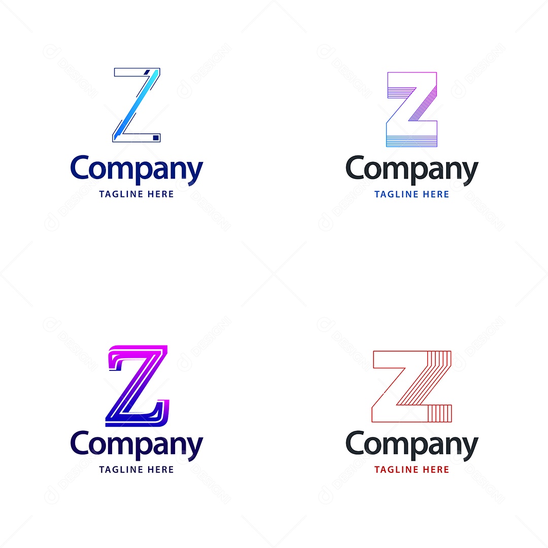 Pacote de Logotipo Letra Z Ilustração Vetor EPS