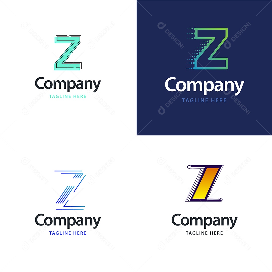 Pacote de Logotipo Letra Z Ilustração Vetor EPS