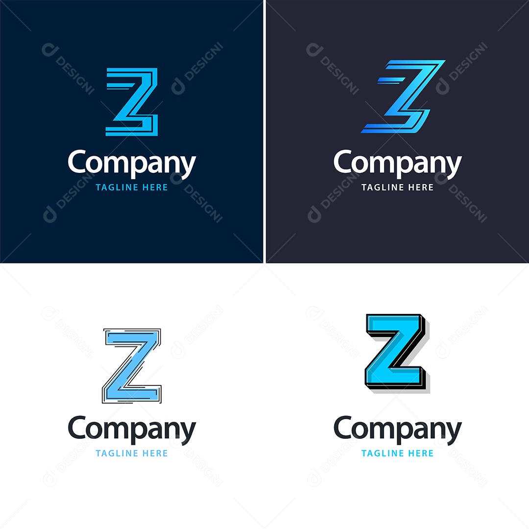 Pacote de Logotipo Letra Z Ilustração Vetor EPS
