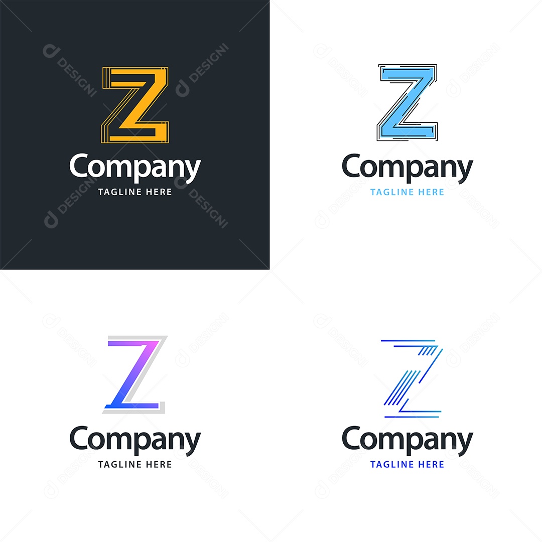 Pacote de Logotipo Letra Z Ilustração Vetor EPS