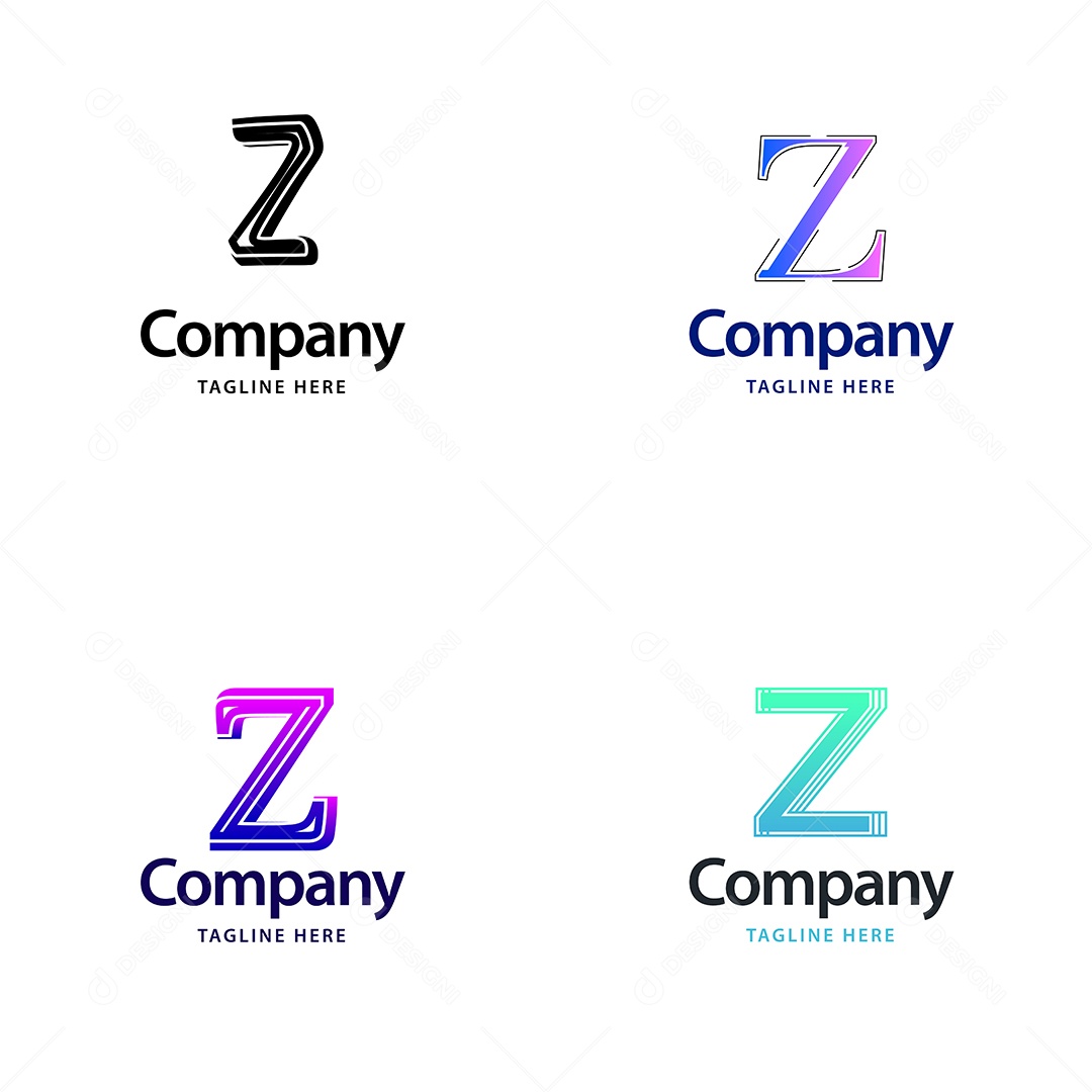 Pacote de Logotipo Letra Z Ilustração Vetor EPS