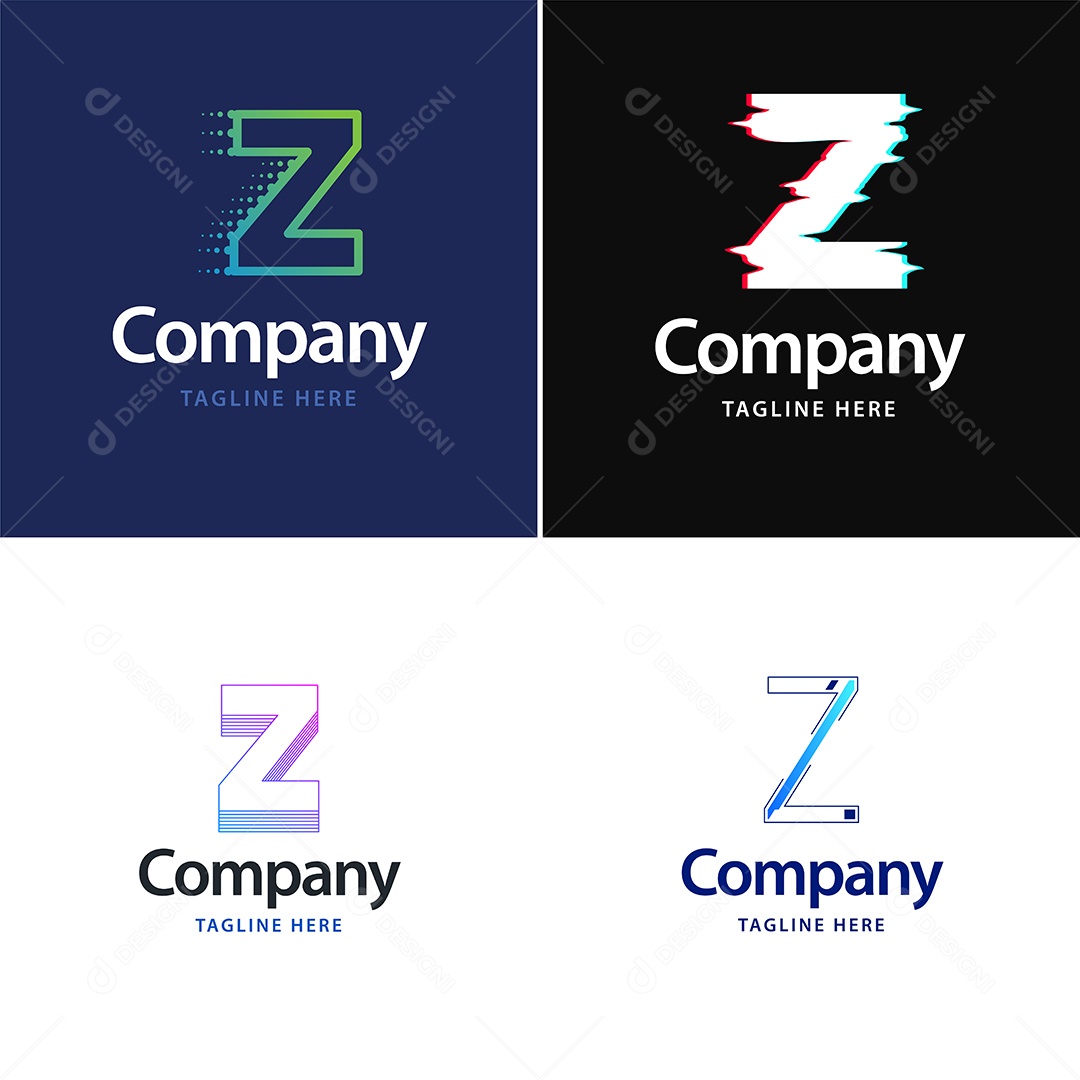 Pacote de Logotipo Letra Z Ilustração Vetor EPS
