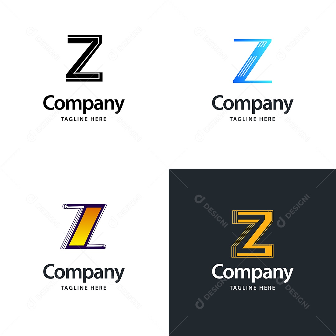 Pacote de Logotipo Letra Z Ilustração Vetor EPS