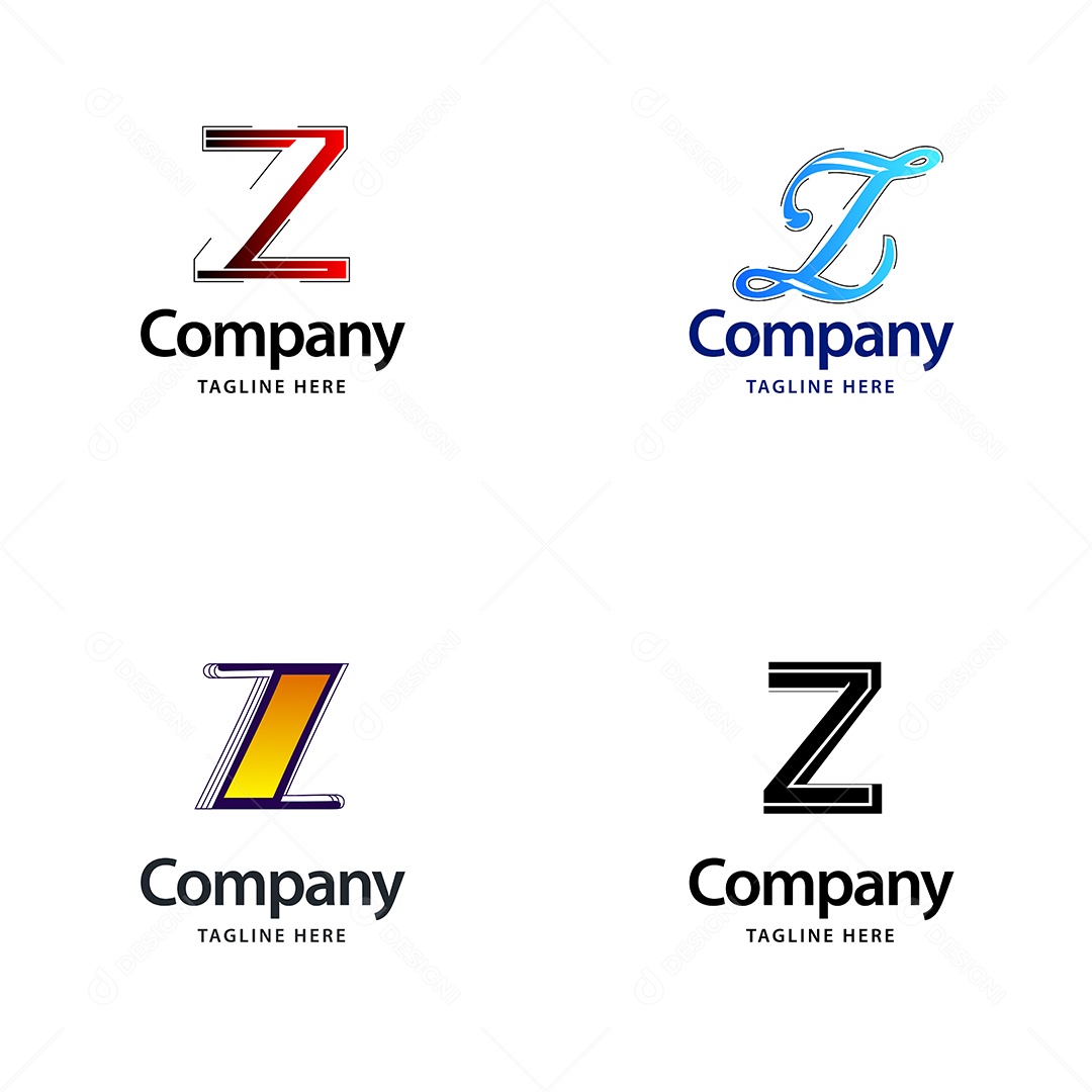 Pacote de Logotipo Letra Z Ilustração Vetor EPS