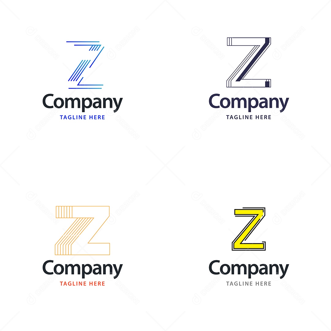 Pacote de Logotipo Letra Z Ilustração Vetor EPS