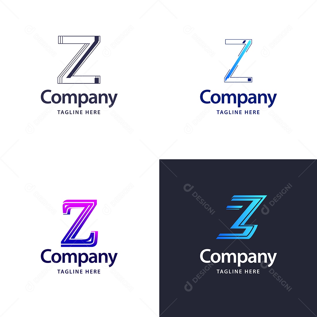 Pacote de Logotipo Letra Z Ilustração Vetor EPS