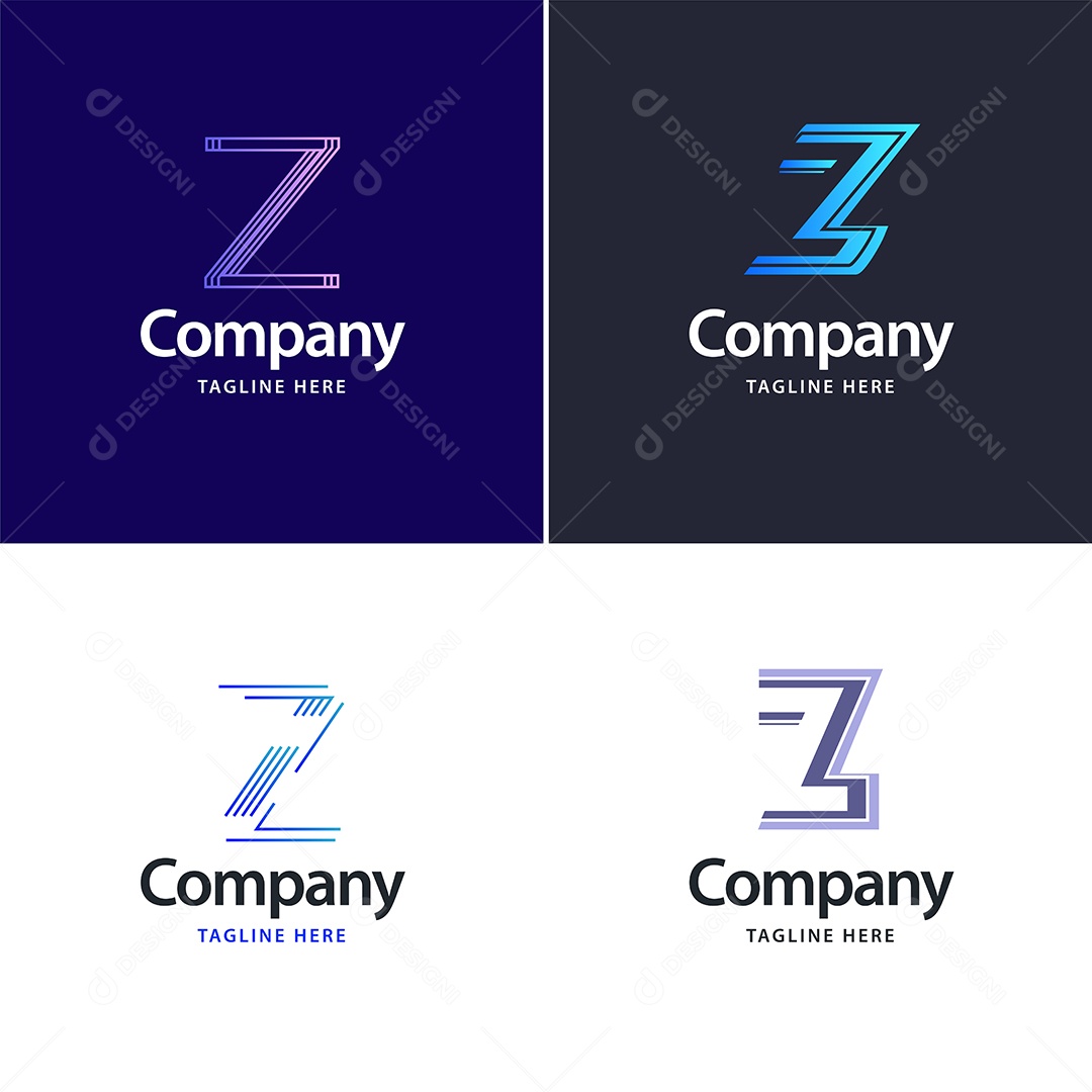 Pacote de Logotipo Letra Z Ilustração Vetor EPS