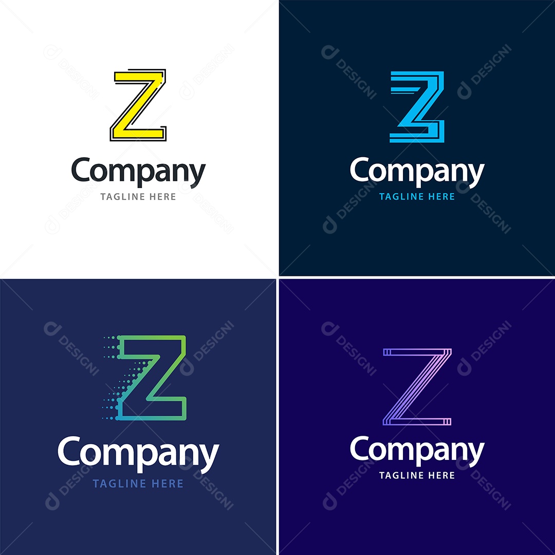 Pacote de Logotipo Letra Z Ilustração Vetor EPS