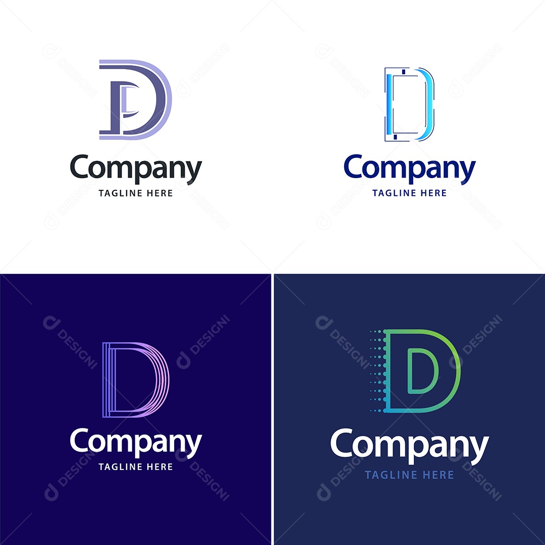 Pacote de Logotipo Letra D Ilustração Vetor EPS