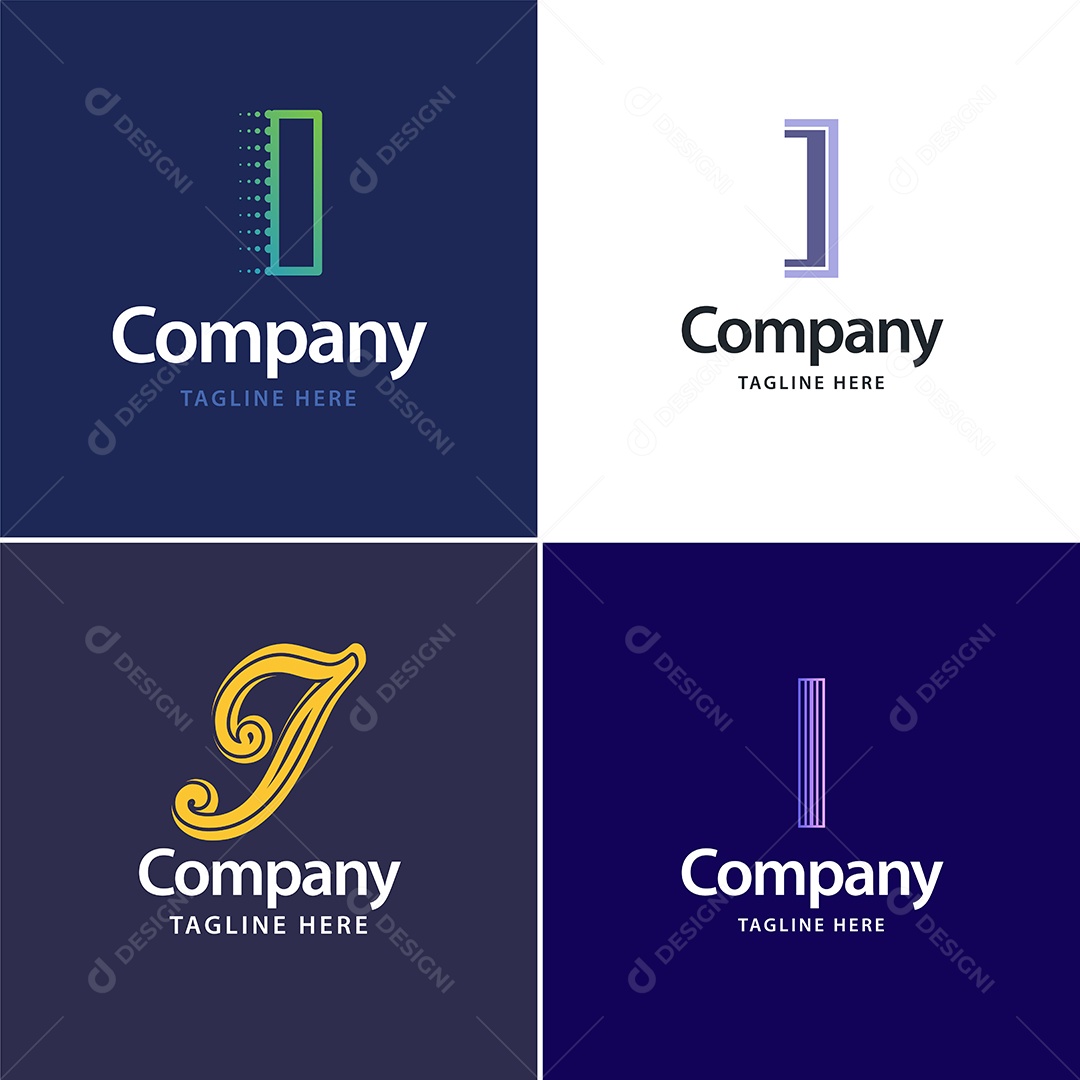 Pacote de Logotipo Letra I Ilustração Vetor EPS