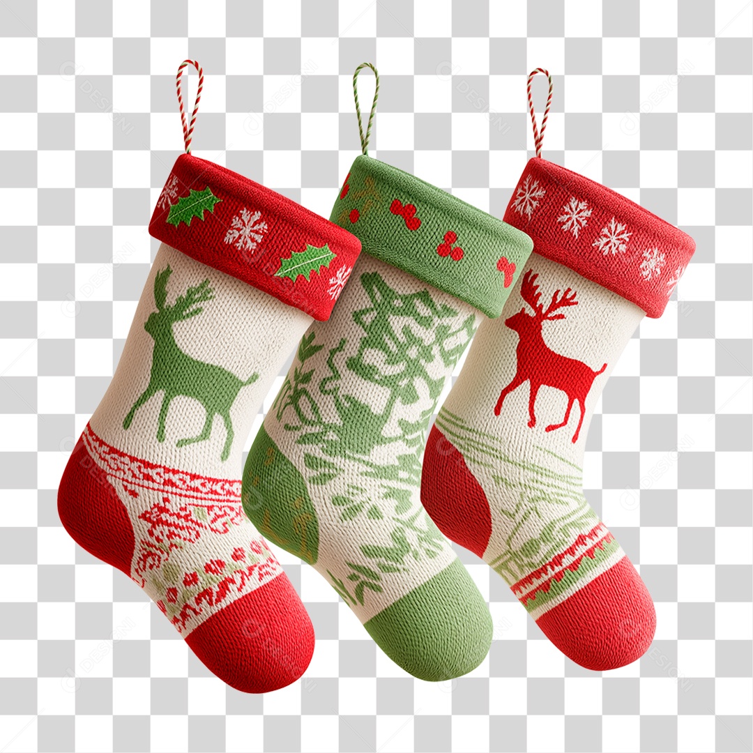 Meias de Natal PNG Transparente