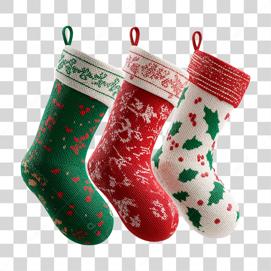 Meias de Natal PNG Transparente