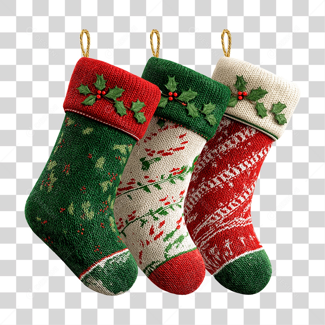 Meias de Natal PNG Transparente