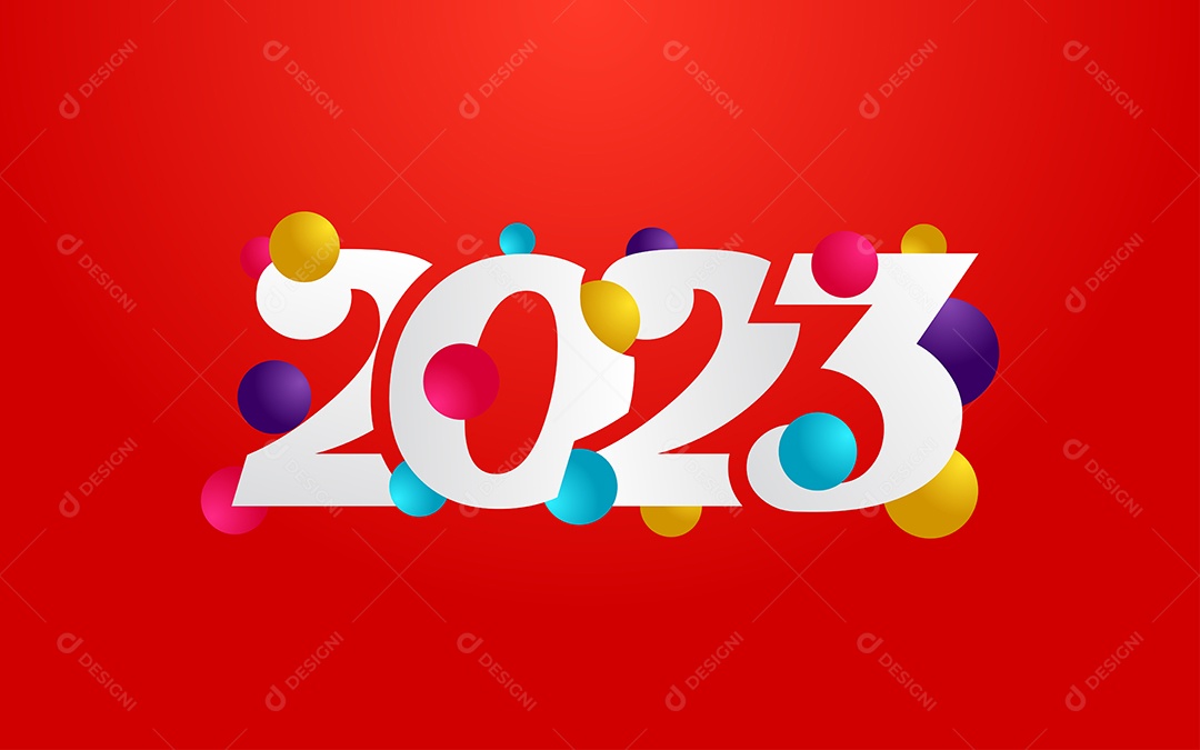 Logotipo 2023 Feliz Ano Novo Ilustração Vetor EPS