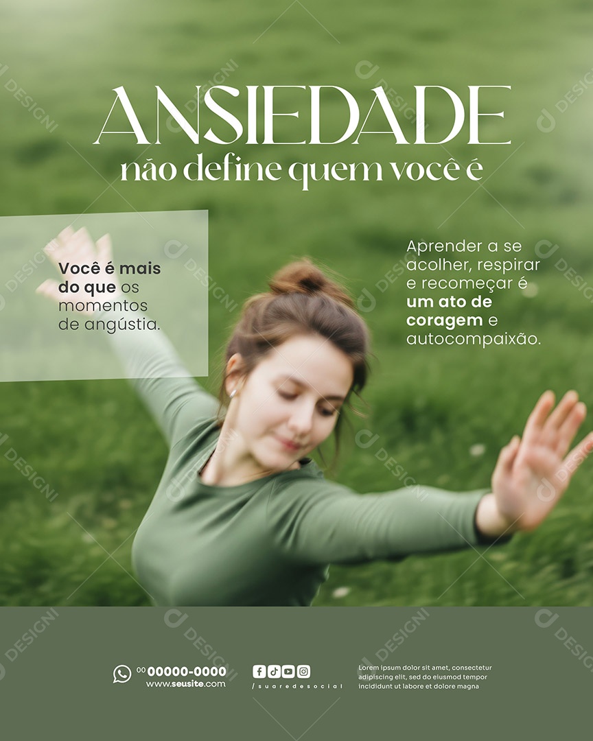 Psicóloga Ansiedade Não Define Quem Você é Social Media PSD Editável