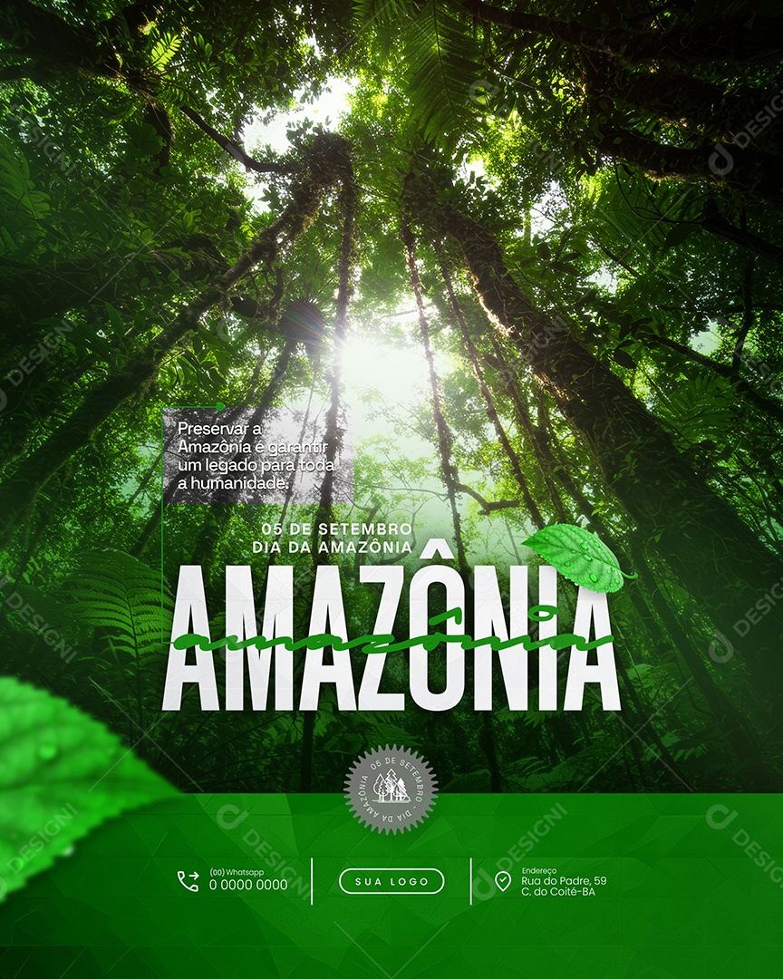 Dia da Amazônia 05 de Setembro Preserva a Amazônia é Garantir Um Legado Social Media PSD Editável