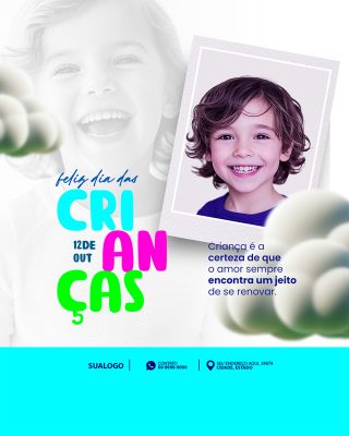 Feliz Dia das Crianças 12 de Outubro Social Media PSD Editável
