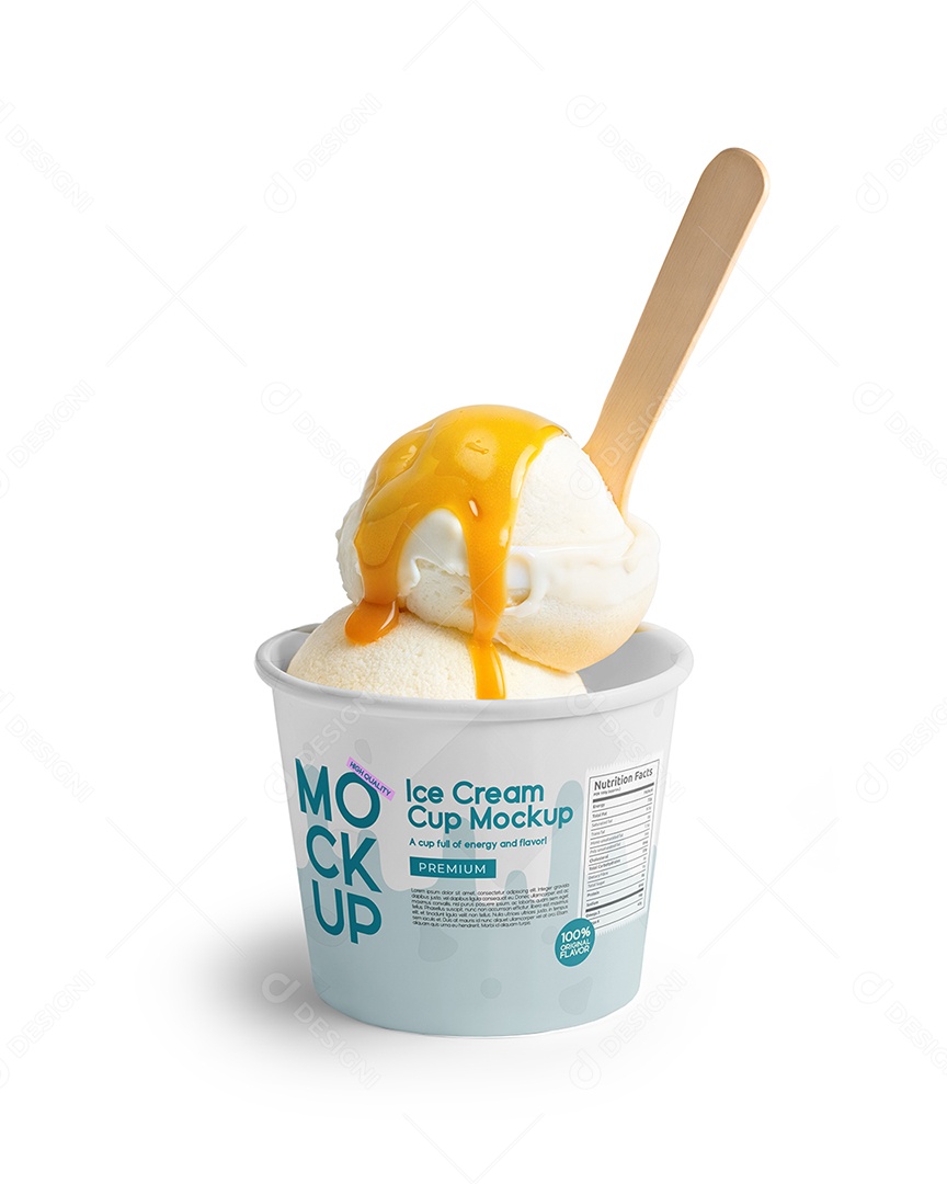 Copo Com Sorvete PSD Editável Mockup