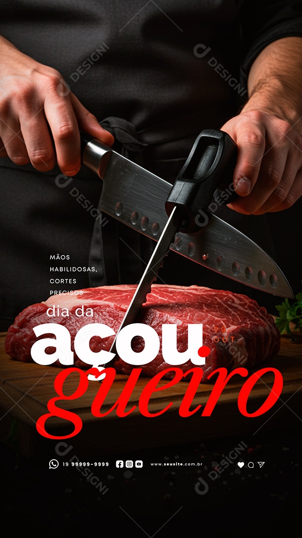 Story Dia do Açougueiro 09 de Outubro Social Media PSD Editável