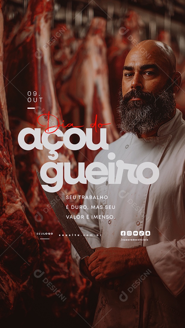 Story Dia do Açougueiro 09 de Outubro Social Media PSD Editável