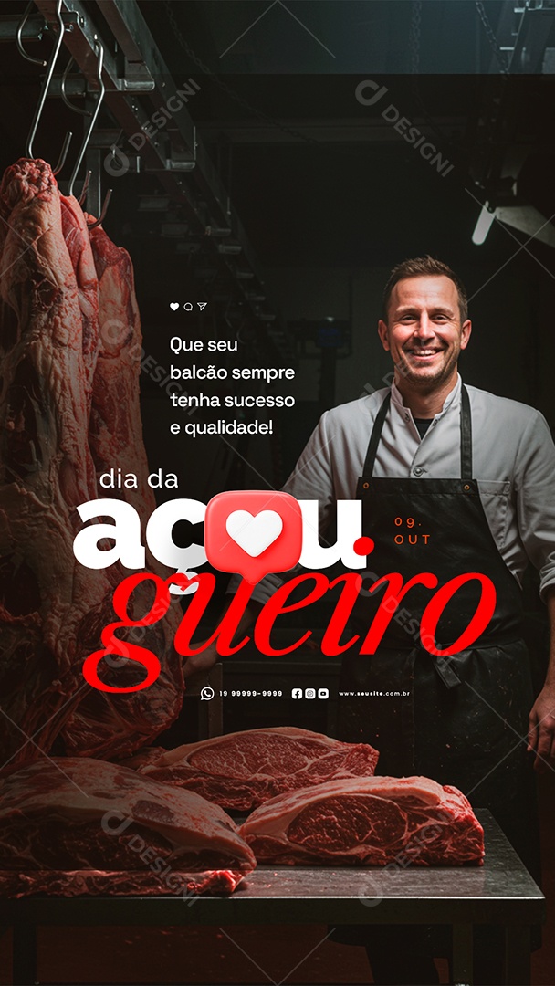 Story Dia do Açougueiro 09 de Outubro Nutre Famílias Social Media PSD Editável