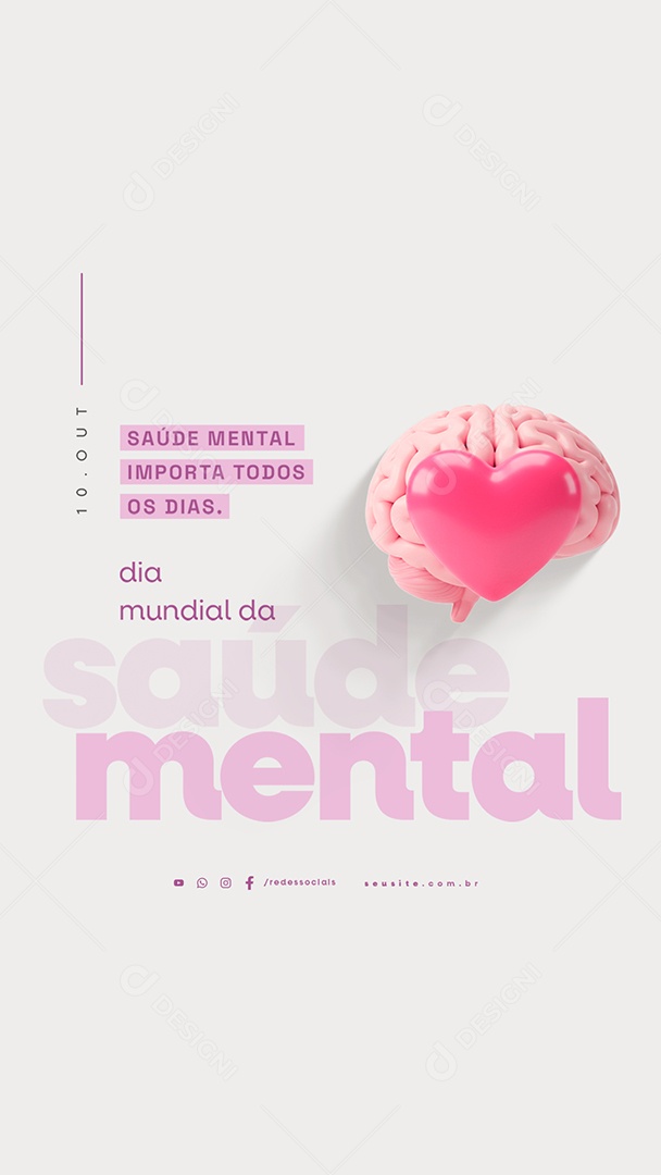 Story Dia Mundial da Saúde Mental 10 de Outubro Social Media PSD Editável
