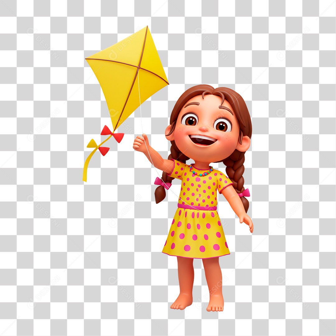 Personagem Menina Brincando PNG Transparente