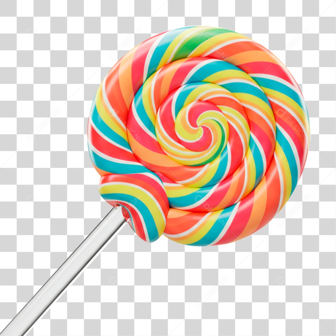 Pirulito Colorido PNG Transparente