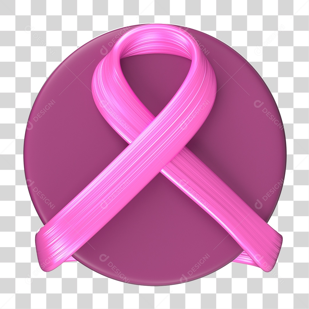 Elemento 3D Laço Rosa PNG Transparente