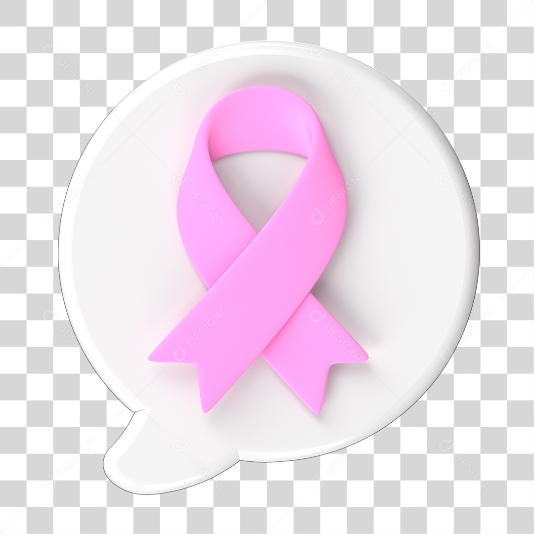 Elemento 3D Laço Rosa PNG Transparente