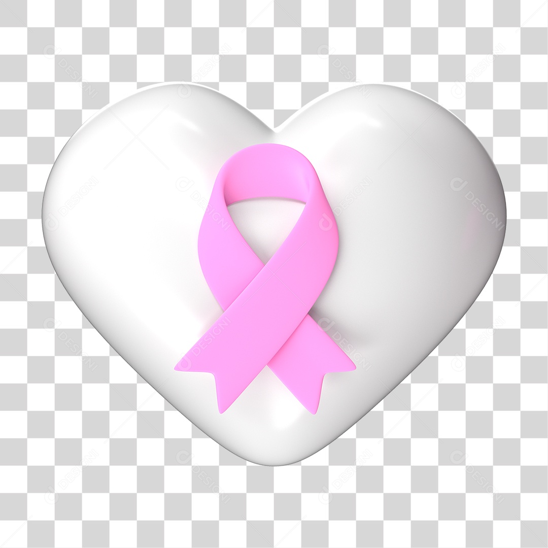 Ícone Coração com Laço Rosa PNG Transparente