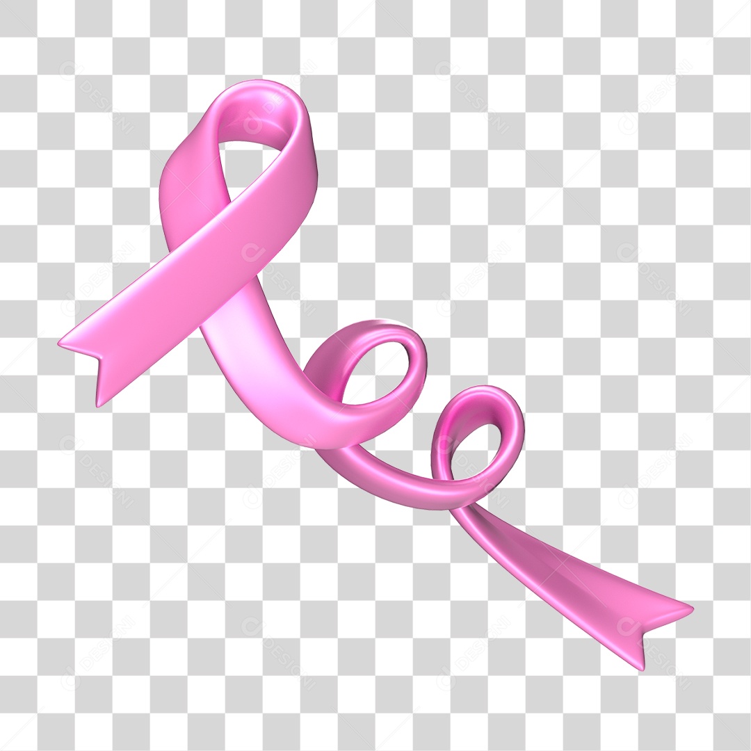 Laço Rosa de Conscientização PNG Transparente