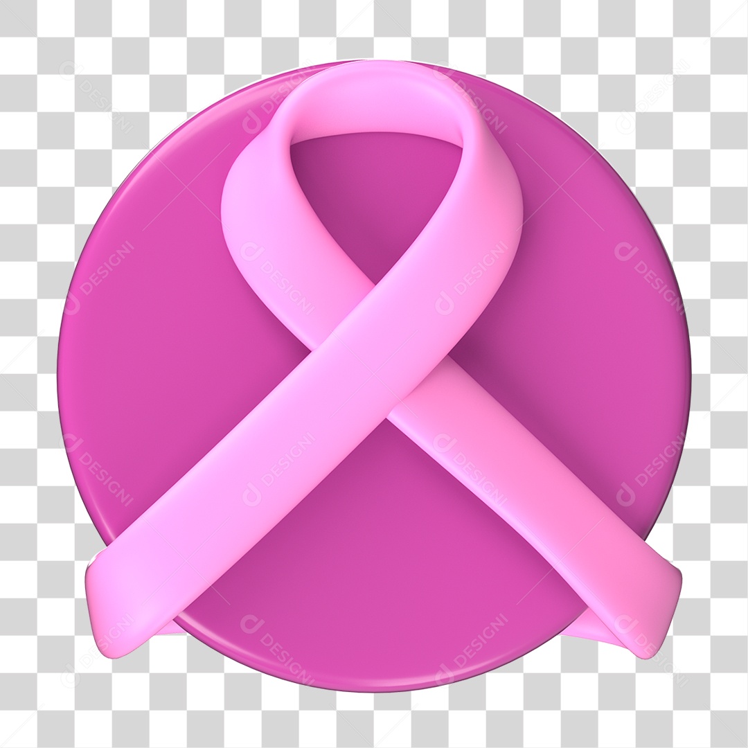Elemento 3D Laço Rosa PNG Transparente