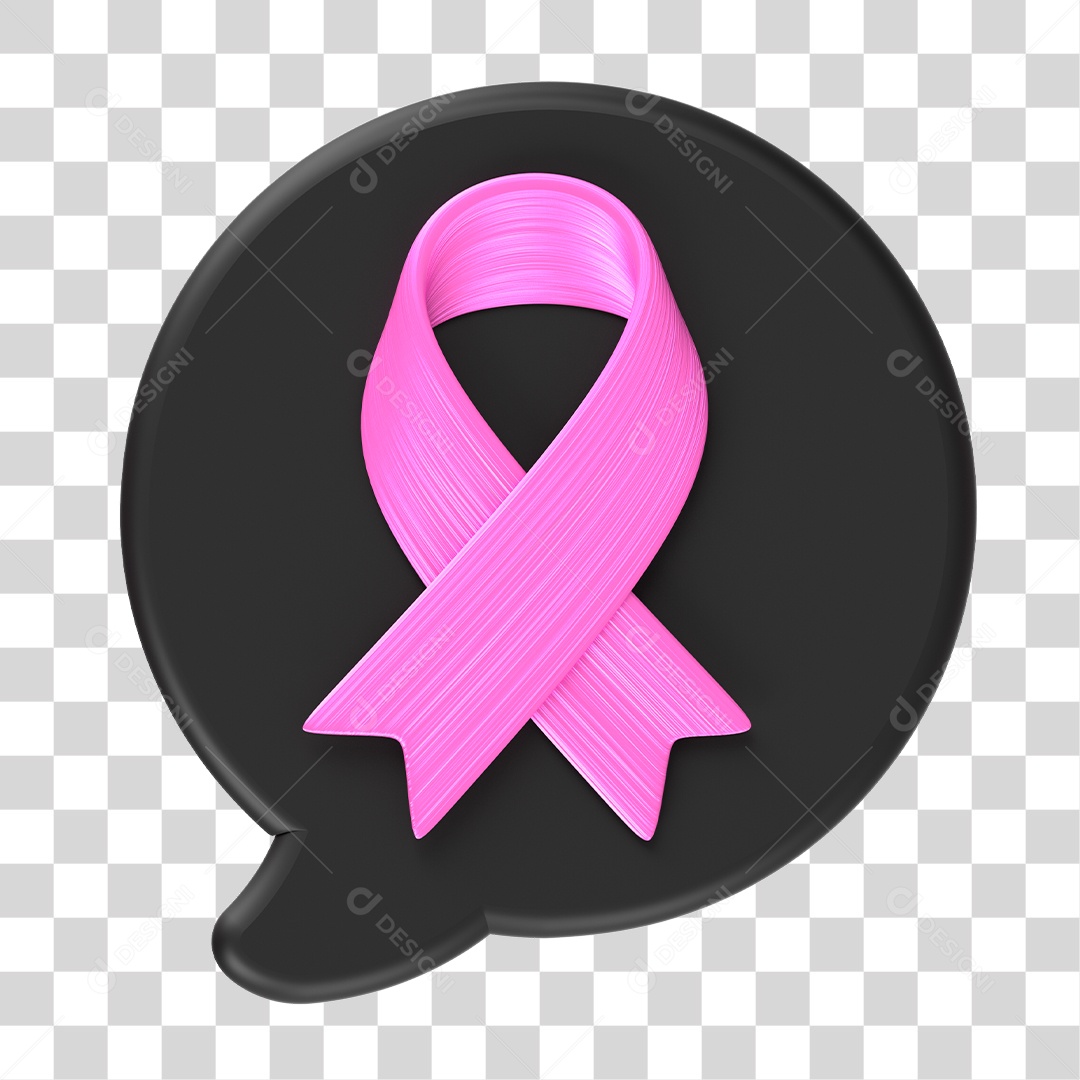 Elemento 3D Laço Rosa PNG Transparente