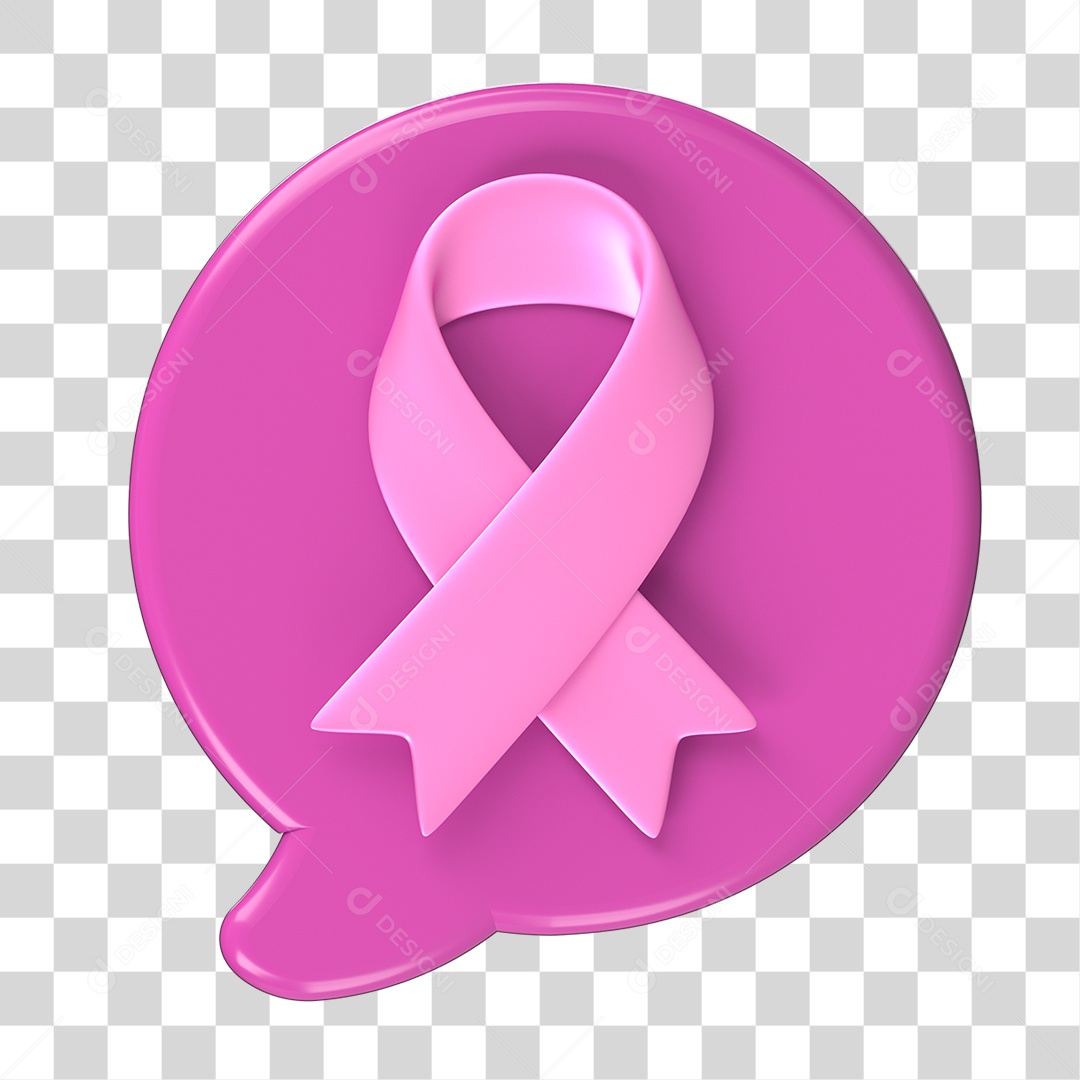 Elemento 3D Laço Rosa PNG Transparente