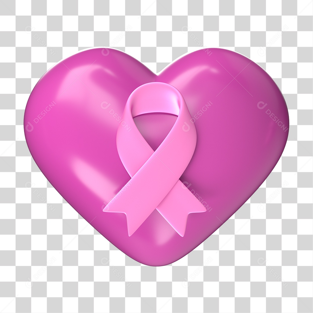 Ícone Coração com Laço Rosa PNG Transparente