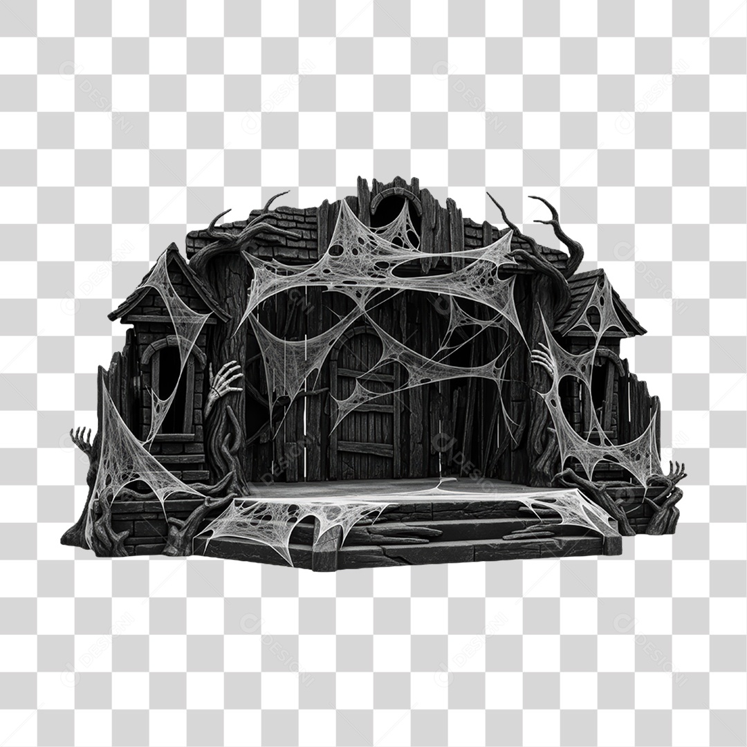 Palco Temático para Decoração de Halloween PNG Transparente