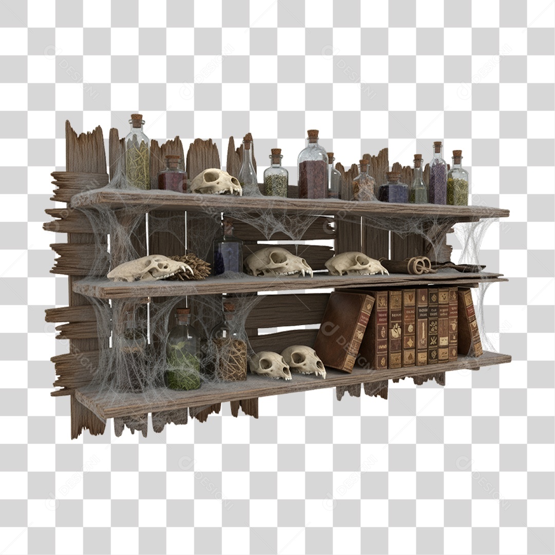Prateleira Decoração de Halloween PNG Transparente