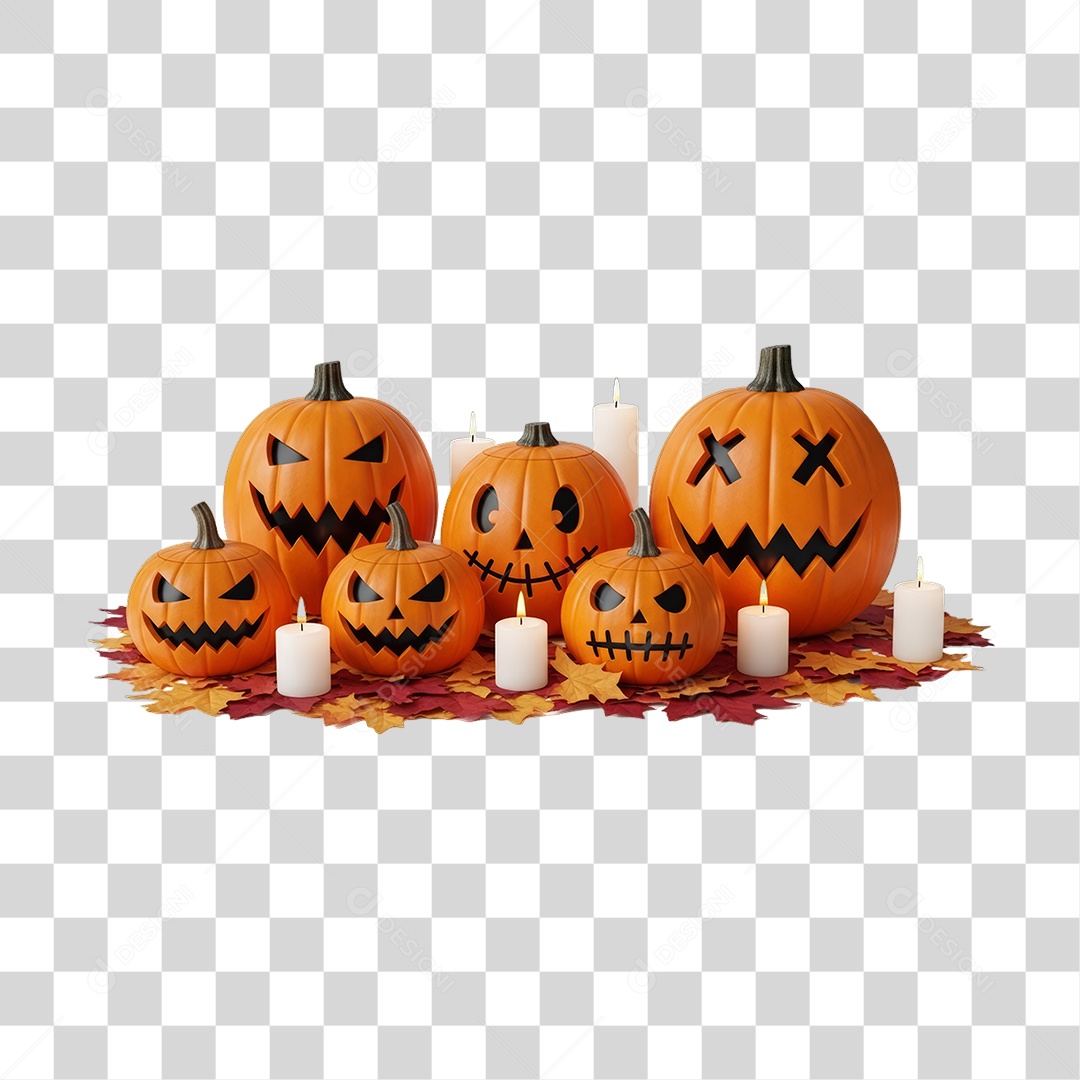 Abóboras Decoração de Halloween PNG Transparente