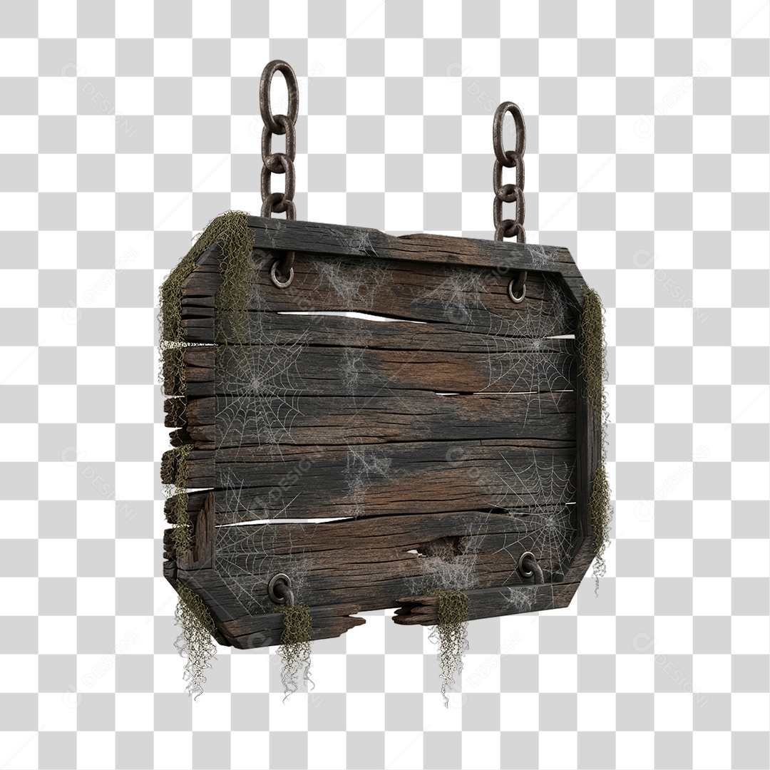 Placa de Madeira Decoração de Halloween PNG Transparente