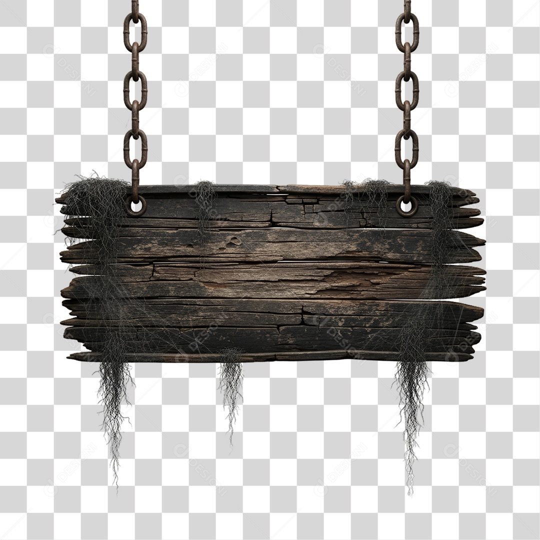 Placa de Madeira Decoração de Halloween PNG Transparente