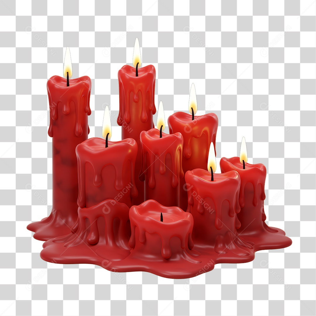 Velas Vermelhas Decoração de Halloween PNG Transparente