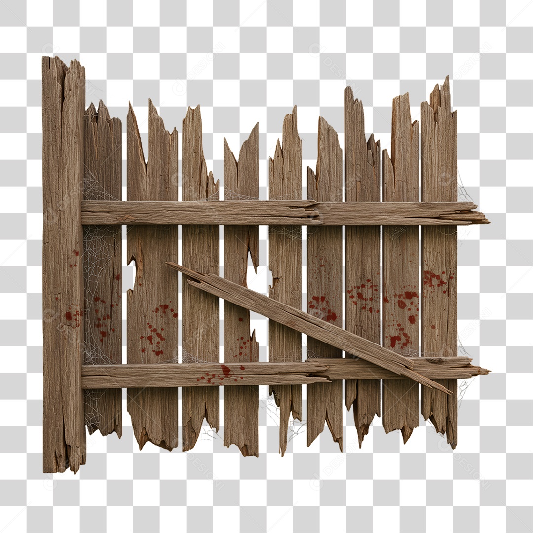 Cerca de Madeira Decoração de Halloween PNG Transparente