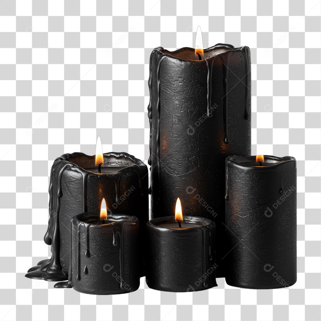 Velas Negras Decoração de Halloween PNG Transparente