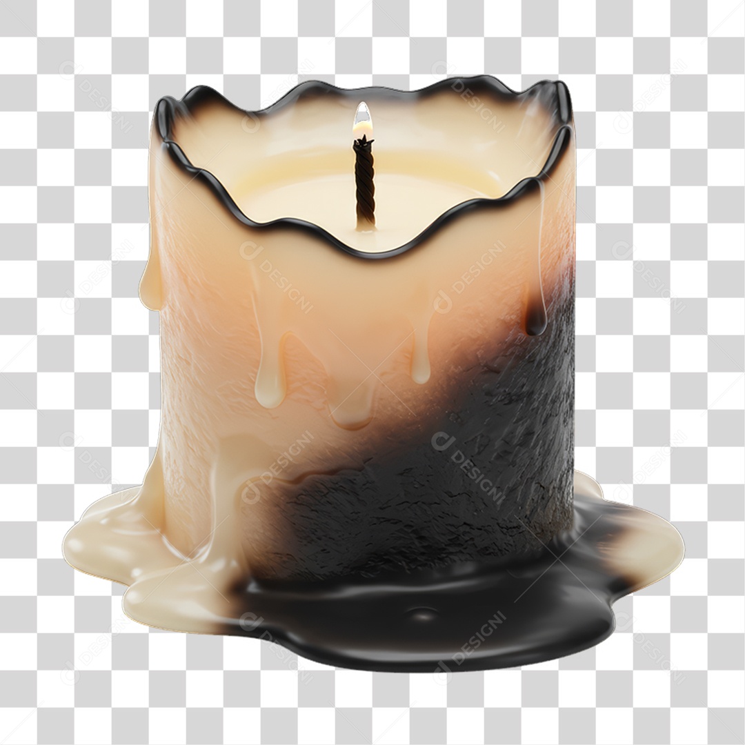 Vela Queimada Decoração de Halloween PNG Transparente