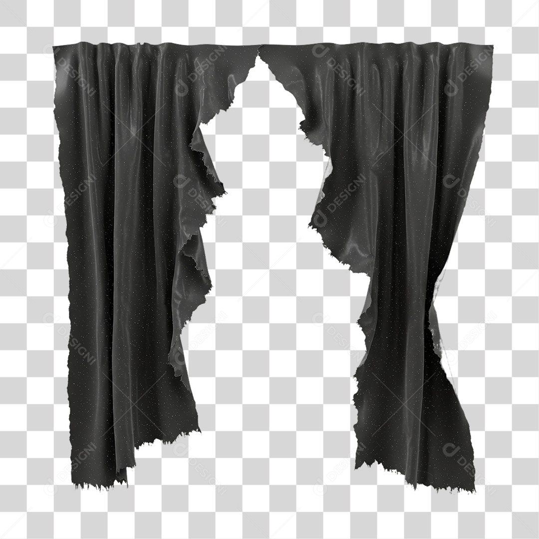 Cortina Rasgada Decoração de Halloween PNG Transparente