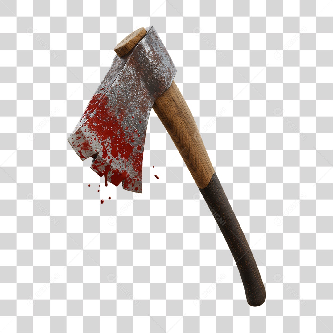 Machado Sujo de Sangue Decoração de Halloween PNG Transparente