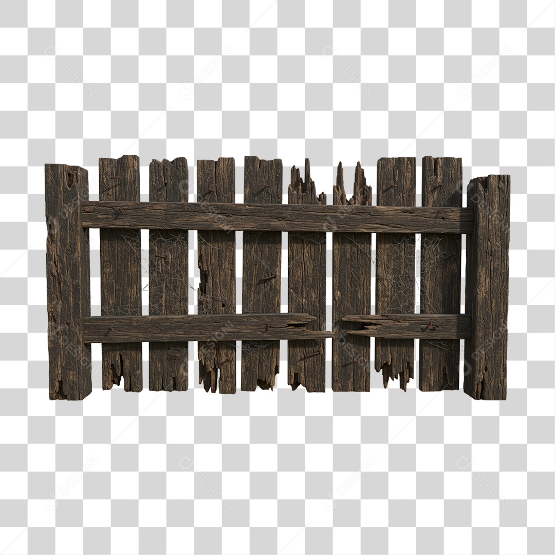 Cerca de Madeira Decoração de Halloween PNG Transparente